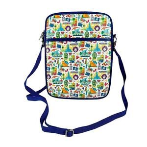Disney D-Tech Multicolor Tab Crossbody Bag With Adjustable Strap & Zipper Closur